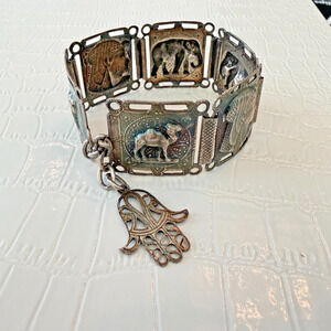 1950's Egyptian Pharaoh Hamsa Hand of God Bracelet